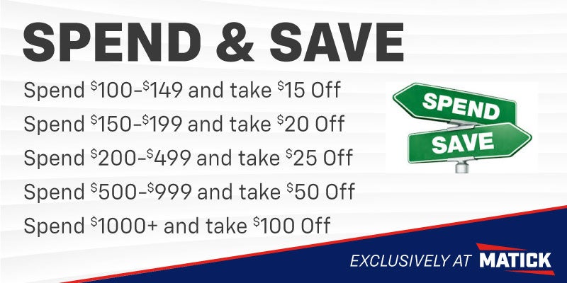 Spend and Save up to $100 Off